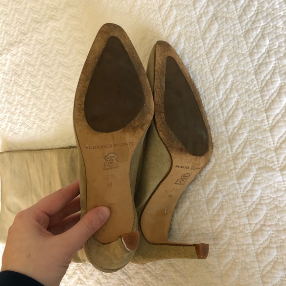 Banana Republic Suede Slouchy Tall Heeled Boot in Nutmeg Tan 7.5 Spain $299 - Picture 4 of 13